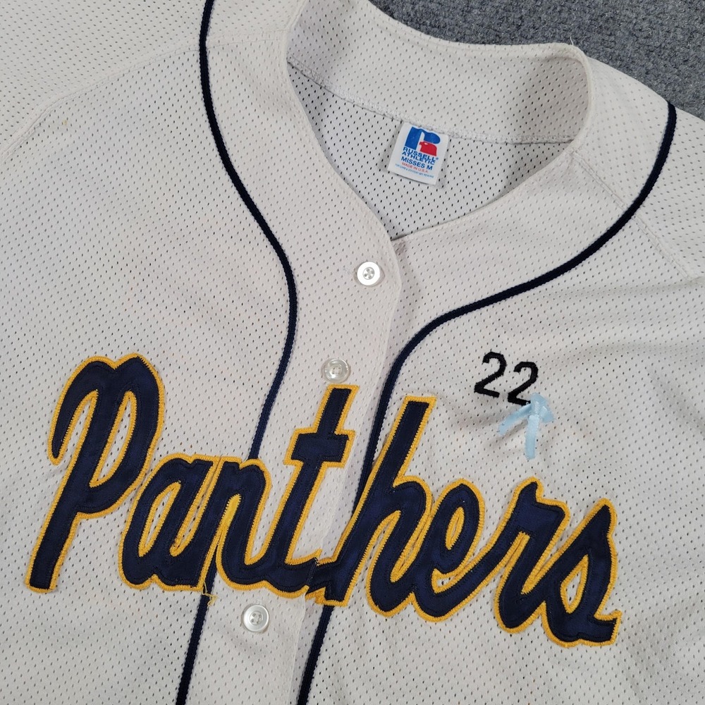 Vintage Russell Athletic Baseball Jersey‎ Womens Medium Mesh Panthers Made USA